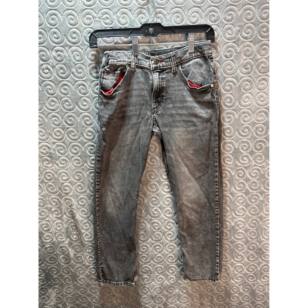 Wrangler Kids Slim Fit Jeans Gray Wash Distressed Denim Boys Size 12 Husky